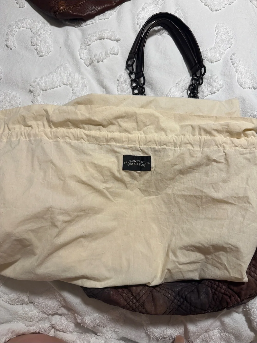 All Saints Quilted Tie Dye Leather Shoulder Bag
